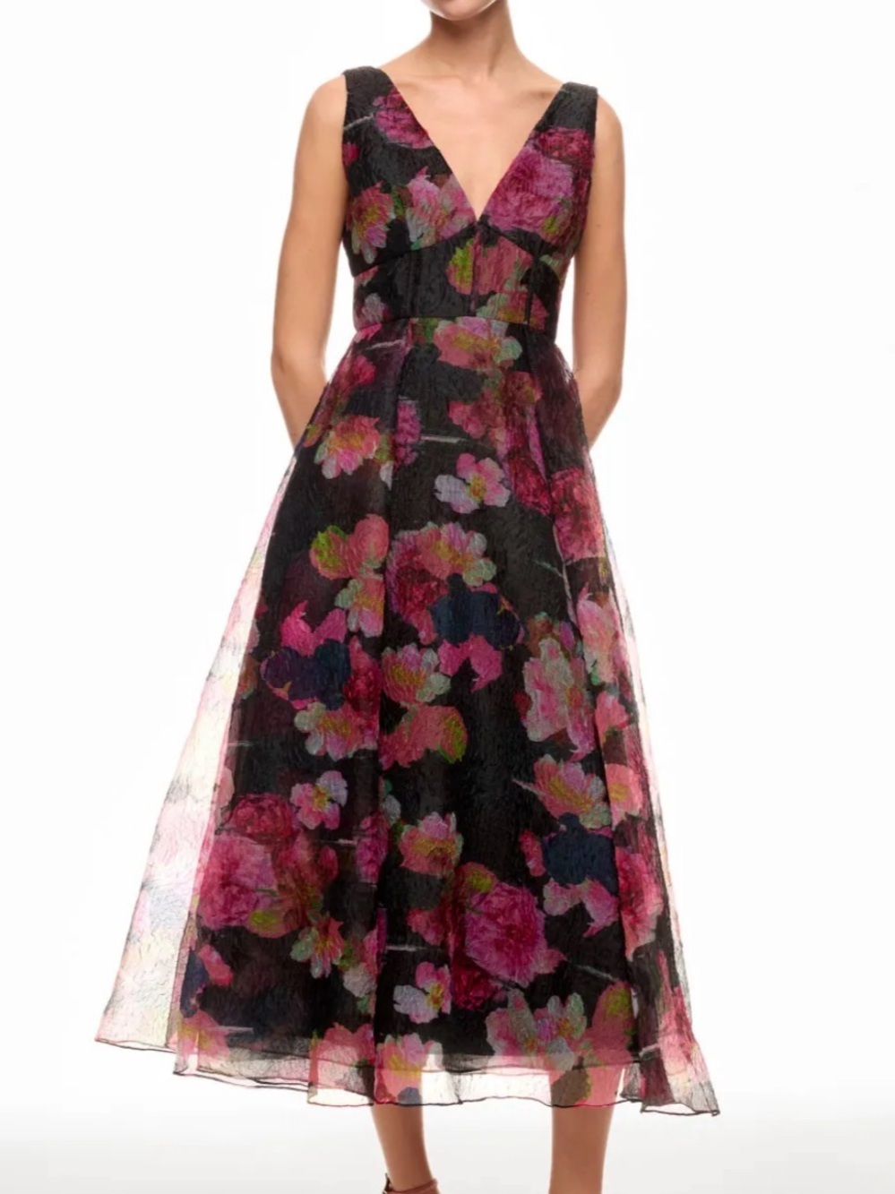 ML Monique Lhuillier Giselle Midi Dress size 4. - Picture 3 of 16